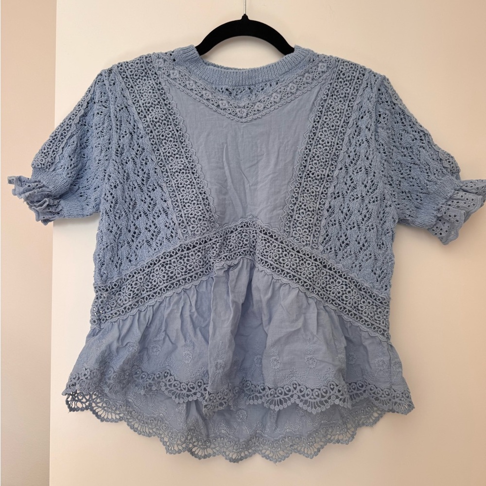 Zara Romantic Blue Blouse